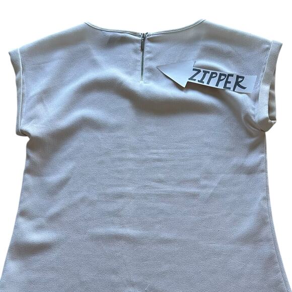 Womens Blouse Small White Classic Textured Minimalist Classic Timeless Polished - Picture 4 of 7